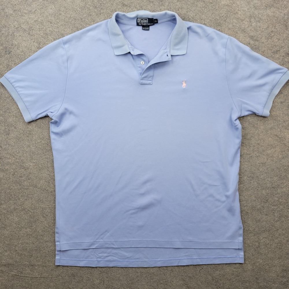 Polo By Ralph Lauren Shirt Mens XL Blue Pony Solid 100% Cotton Pony Top Casual